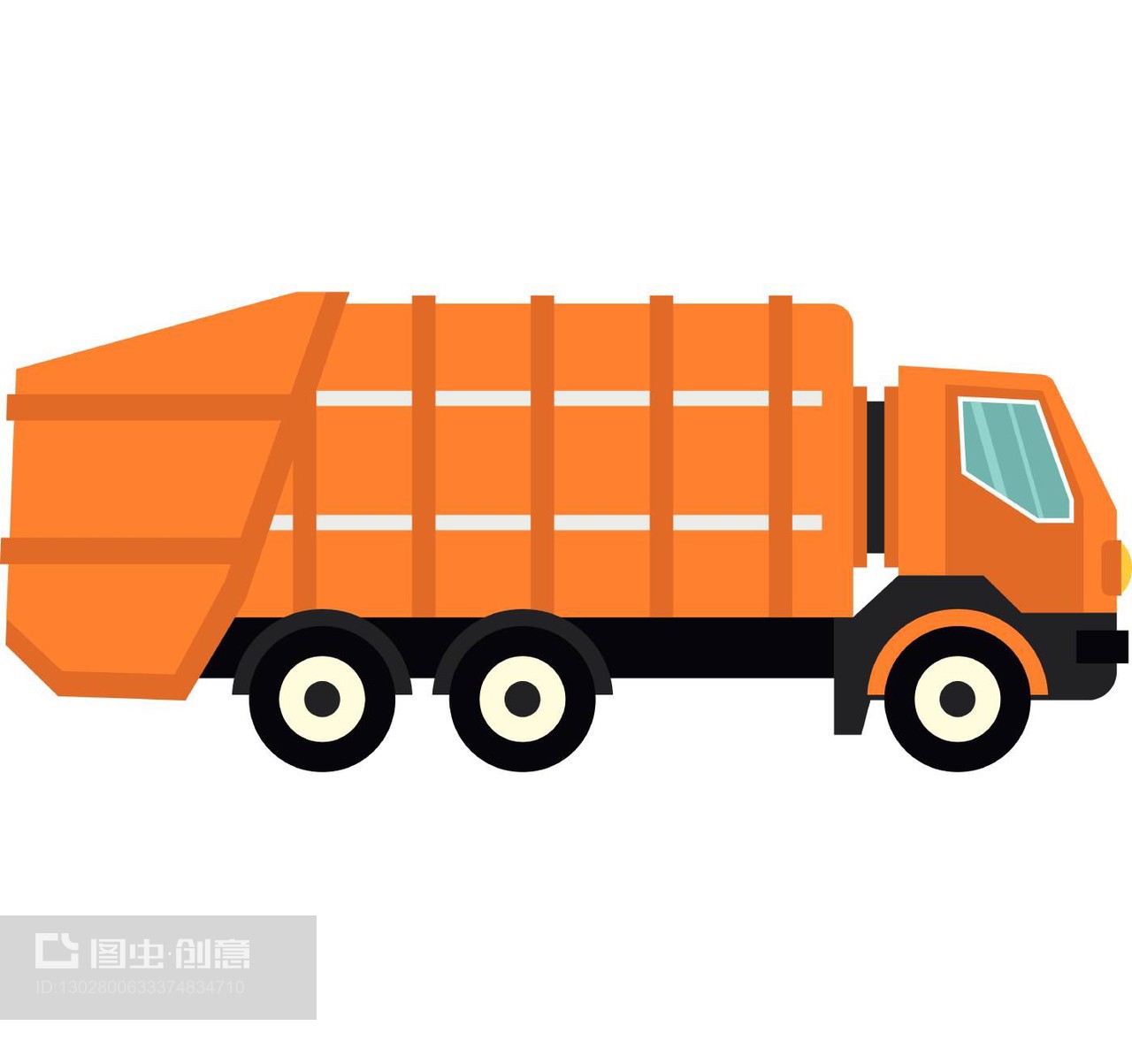 清潔能源的流動脈動 平面風格下的垃圾車與油罐車圖標設計